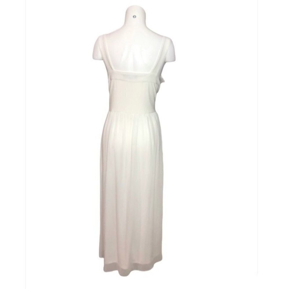 Laura Plus Off White Chiffon Ruffle Gown Size 14 Bridal Black Tie Formal - Picture 5 of 9